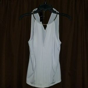 NEW Bebe White Top with Gold Accents Size Medium